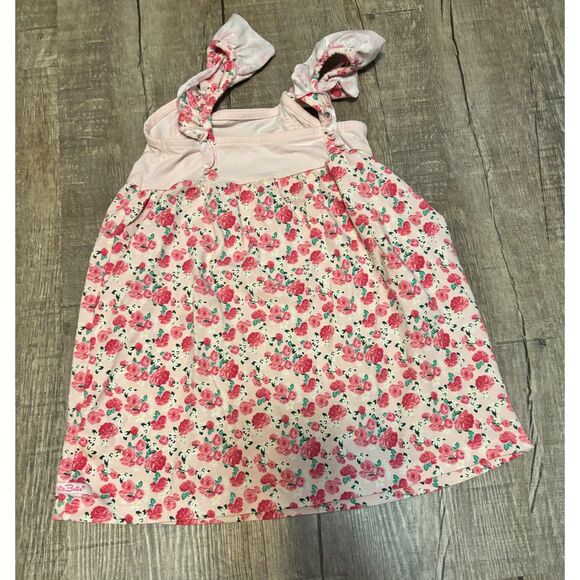 Ruffle Butts Girls Dress 4T Pink Floral Sleeveless Ruffle Straps Summer Outfit - Picture 3 of 3